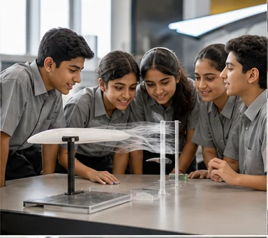 Students exploring aviation science