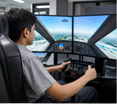 Virtual-reality aviation learning experience