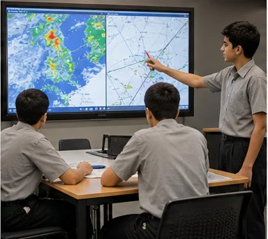 Students exploring future aviation pathways